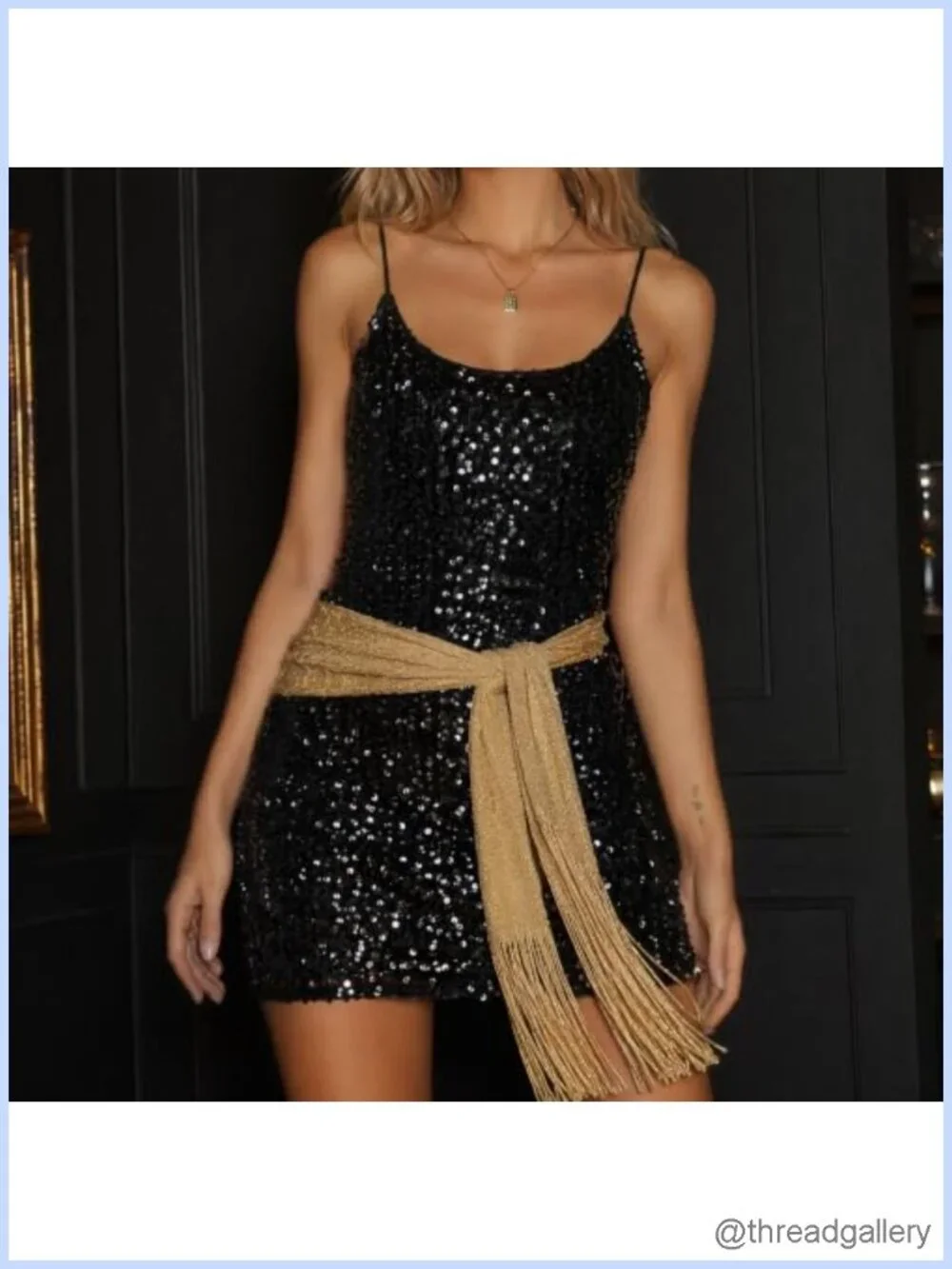2 Pack Lightweight Glitter Knit Scarf with Tassels for Women
